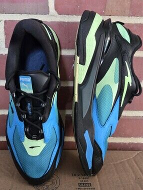 Puma RS System Mens Size 10.5 Blue Green Black Chunky Retro Sneakers Running Sho